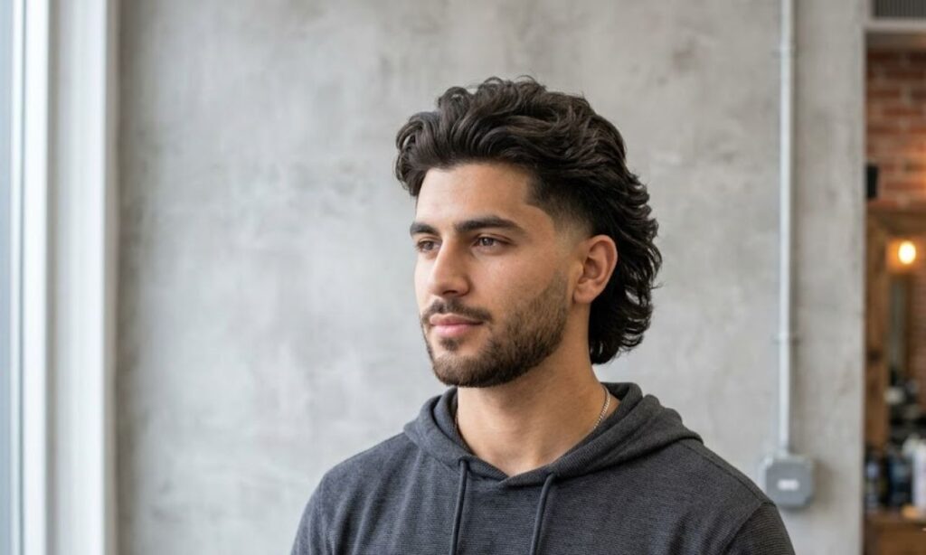 Low Taper Fade Mullet for Thick Hair