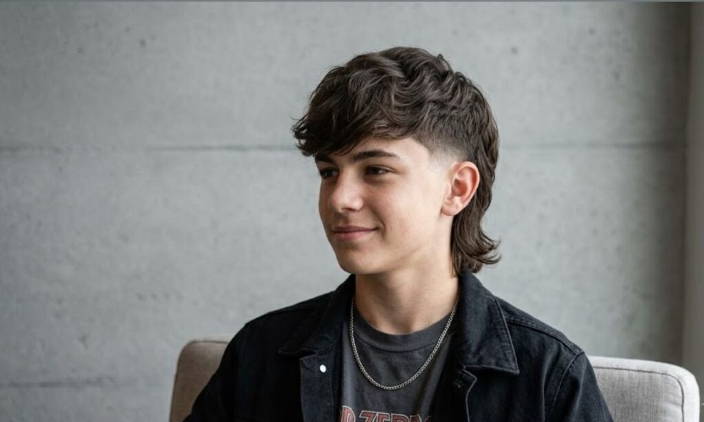 Low Taper Fade Mullet for Teen Boys