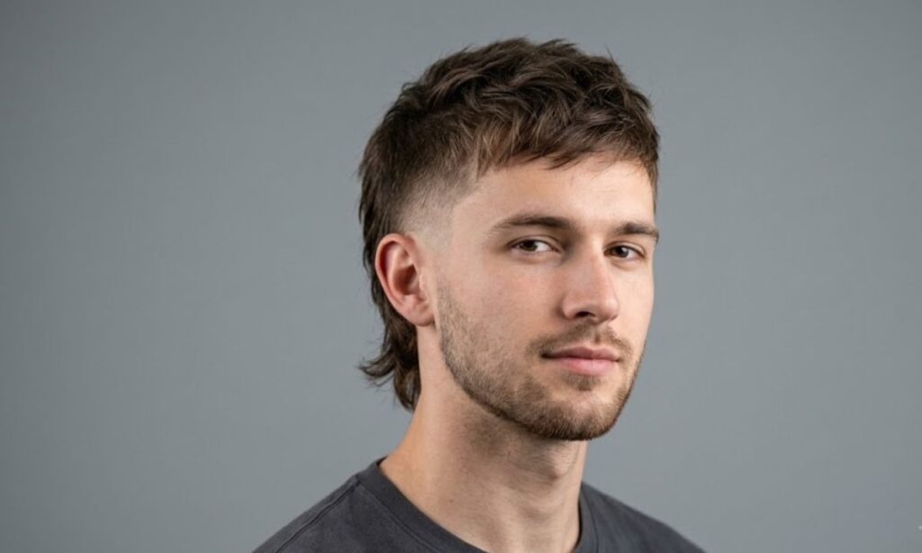 Low Taper Fade Mullet for Thin Hair
