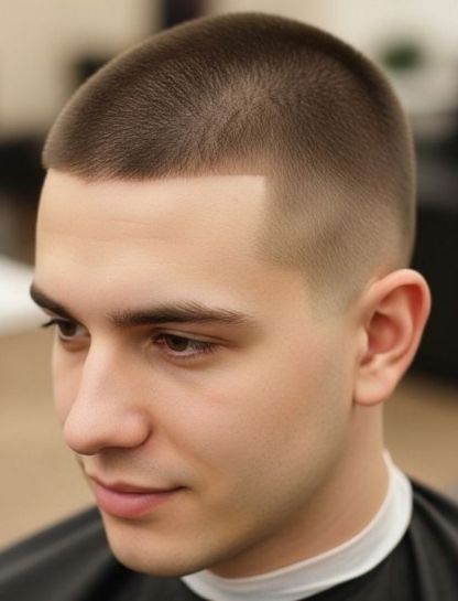 10 Guard Buzz Cut Straight Hair