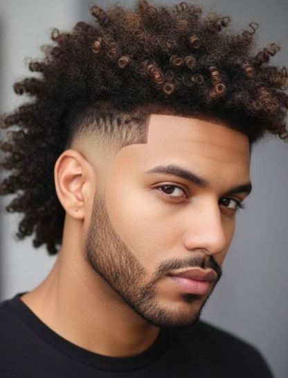 Afro Curly Mullet Fade