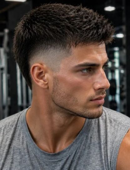 Athletic Burst Fade Crew Cut