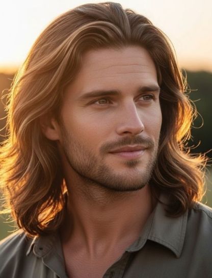 Attractive Long Flowing Middle Part