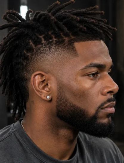 Burst Fade Dreads for Black Men