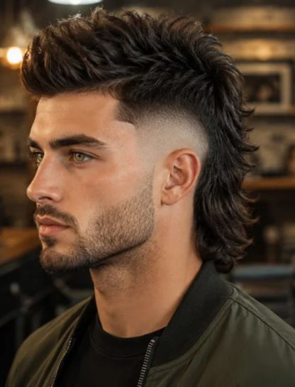 Burst Fade Mohawk Mullet