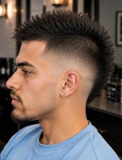 Burst Fade Mohawk for Thin Hair