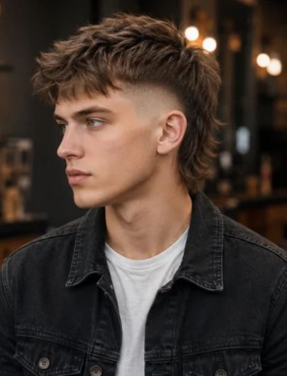 Burst Fade Mullet for Thin Hair