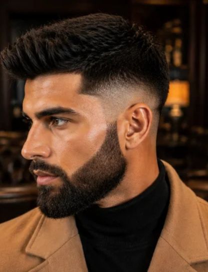 Burst Fade Undercut with Beard