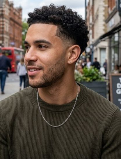 Burst Fade with Short Curly Top