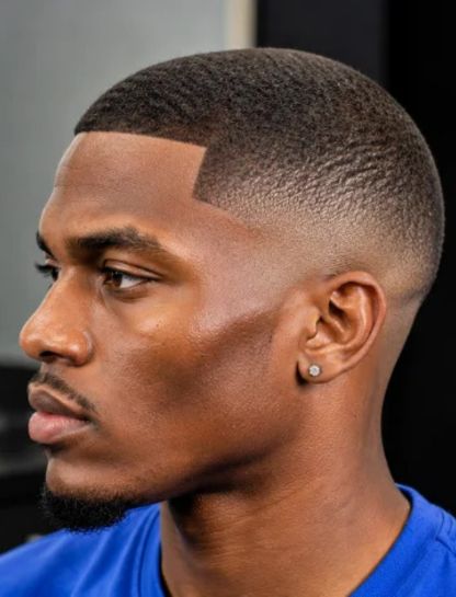 Buzz Cut Burst Fade for Black Men
