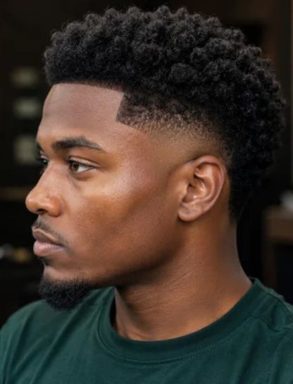 Classic Burst Fade Haircut for Black Men