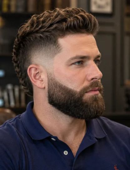 Classic Burst Fade with Full Beard