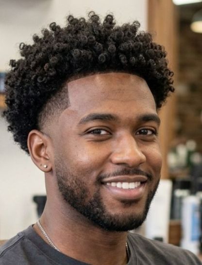 Classic Low Taper Fade with Natural Curls