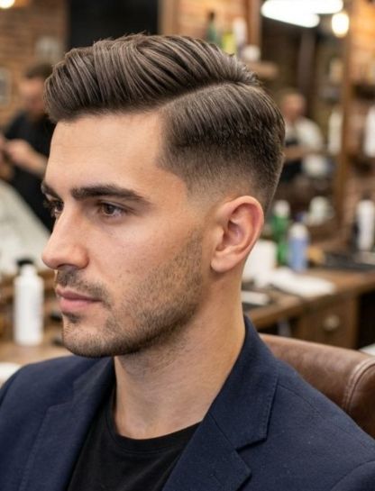 Comb Over with Low Taper Fade