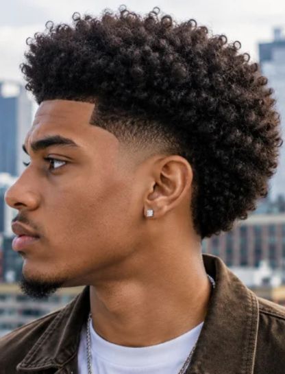 Curly Burst Fade Afro