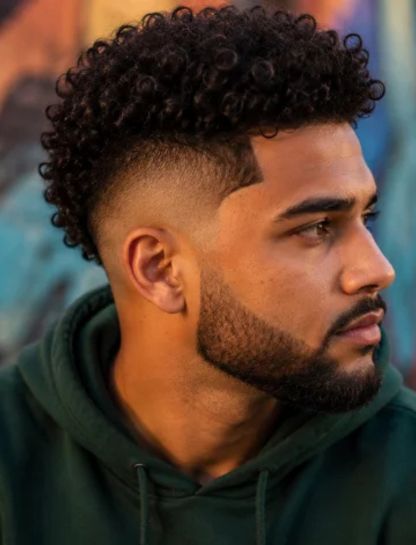 Curly Burst Fade Undercut
