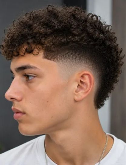 Curly Burst Fade for Thin Hair