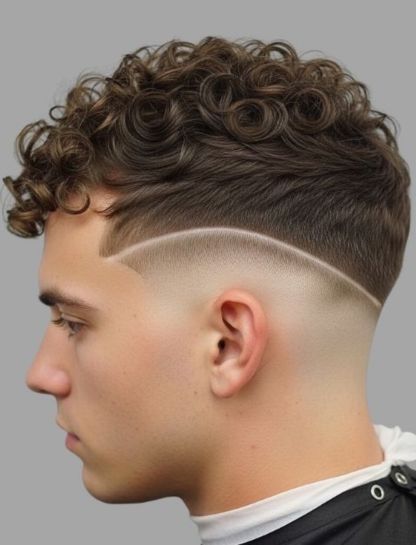 Curly Hair Low Drop Fade Natural Style