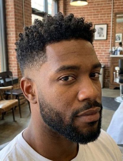 Curly Taper Fade