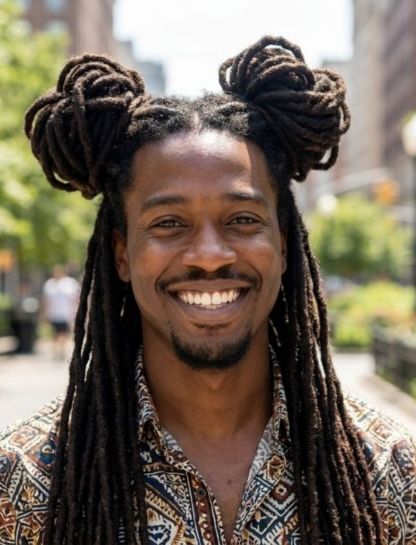 Double Loc Buns (Space Buns)