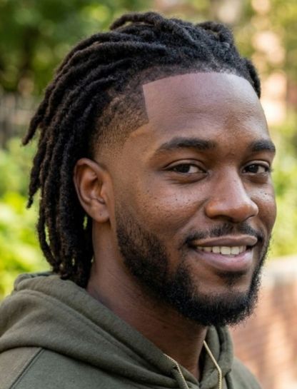 Dreadlocks / Locs with Mid Taper Fade