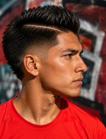 Faux Hawk Burst Fade Hard Part