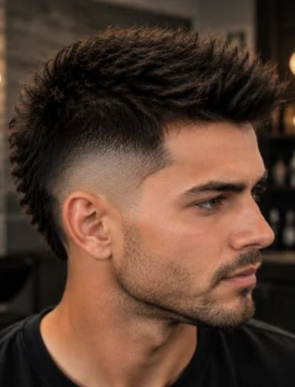 Faux Hawk with Stubble Beard