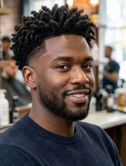 Finger Coils with Mid Taper Fade