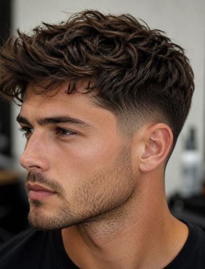 Handsome Short Tousled Style with Low Taper Fade