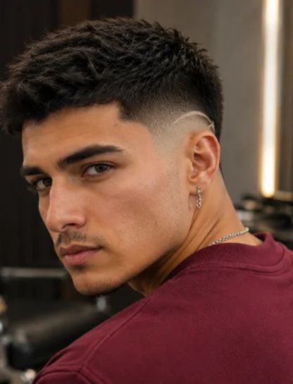 High Burst Fade Crew Cut