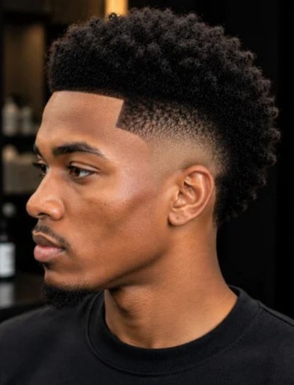 High Burst Fade for Black Men