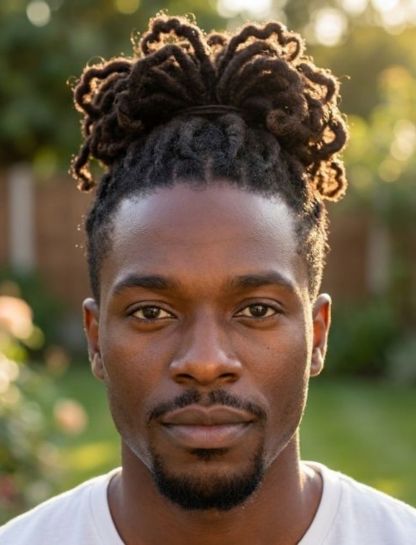 Loc Updo with Curled Ends