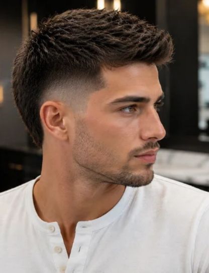 Long Crew Cut with Burst Fade