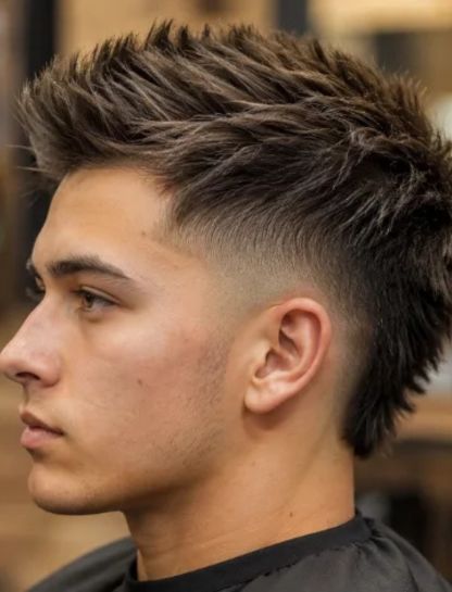 Low Burst Fade Faux Hawk