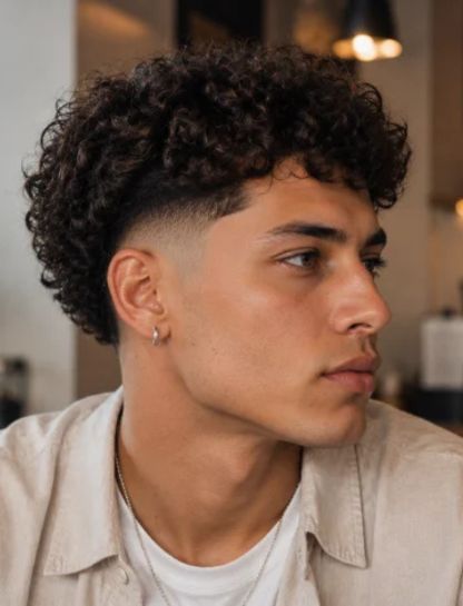 Low Curly Burst Fade