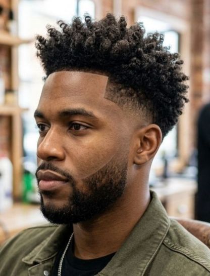 Low Skin Taper Fade with Curly Top