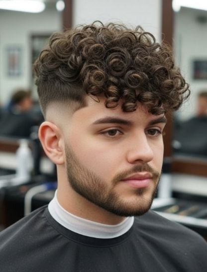 Low Taper Fade + Curly Hair