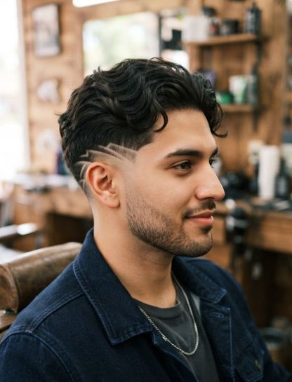 Low Taper Fade Designs for Wavy Hair