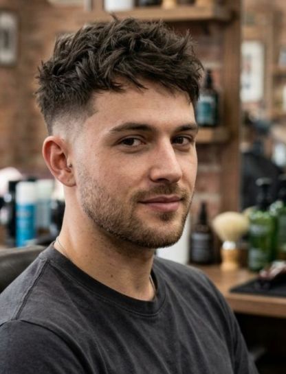 Low Taper Fade Short Messy Hair