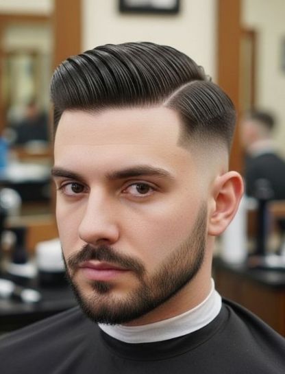 Low Taper Fade + Slick Back