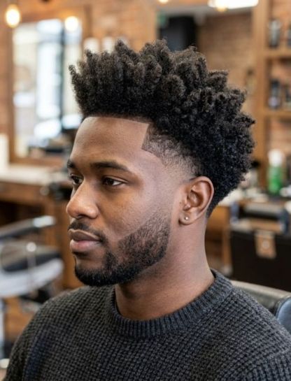 Low Taper Fade with Coily 4C Crown