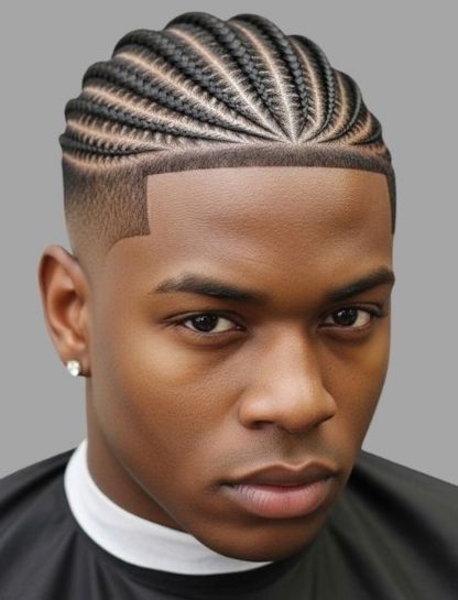 Low Taper Fade with Cornrows