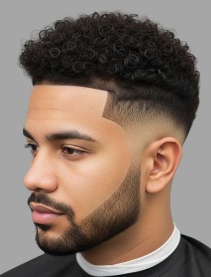 Low Taper Fade with Curly Hair