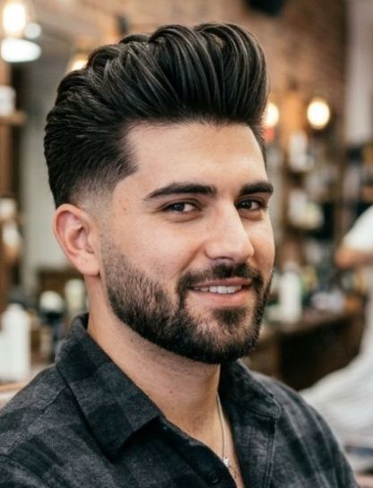 Low Taper Fade with Long Pompadour