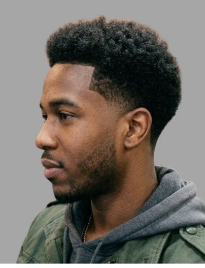Low Taper Fade with Natural Afro
