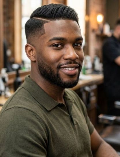 Low Taper Fade with Side Part
