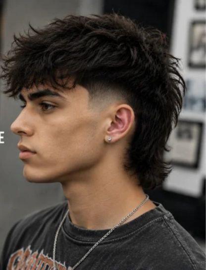 Messy Burst Fade Mullet