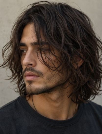 Messy Shoulder-Length Hair