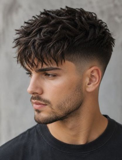 Messy, Textured Fringe with Fade