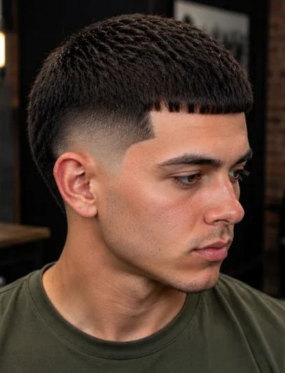 Mid Burst Fade Caesar
